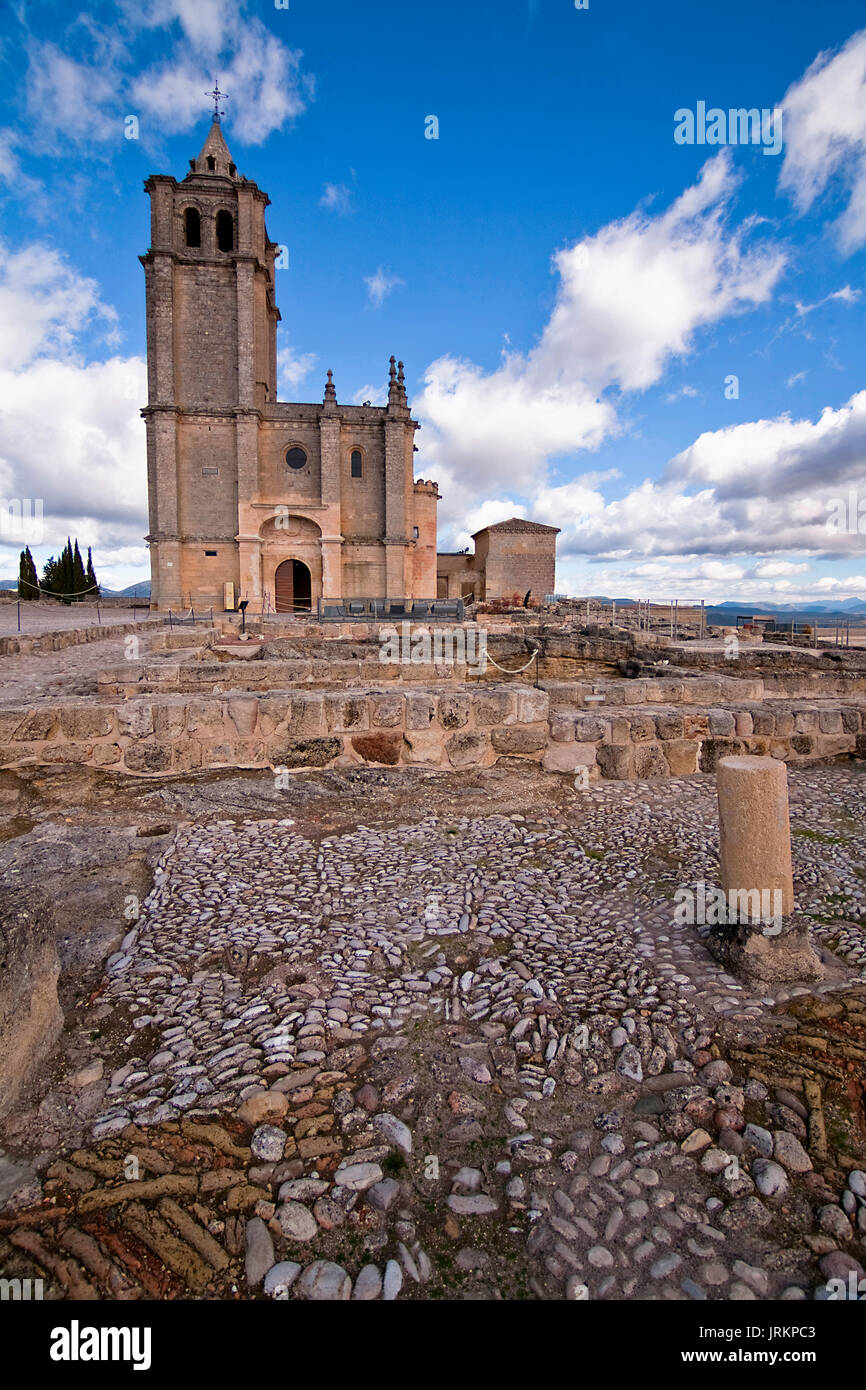 Panoramic view of the fortress castle La Mota, located in high zone of the town of Alcala la Real, Andalucia, Spain Stock Photo