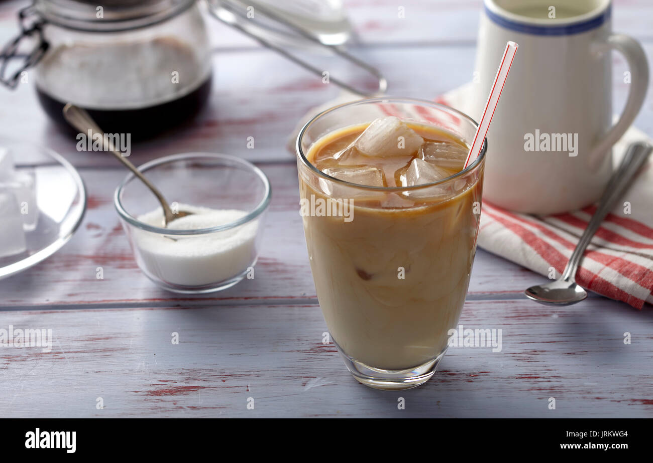 Sweet Iced Almond Milk Coffee in a To Go Cup Stock Photo - Alamy