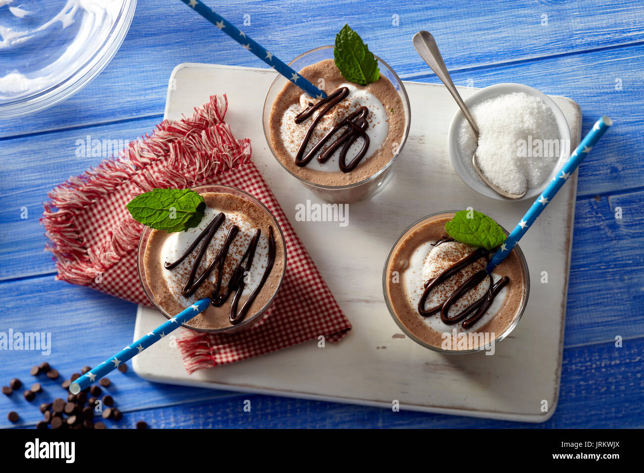 Chocolate mint coffee frappe Stock Photo