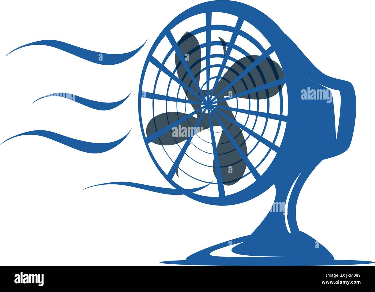 table fan with abstract wind lines, illustration design, isolated on