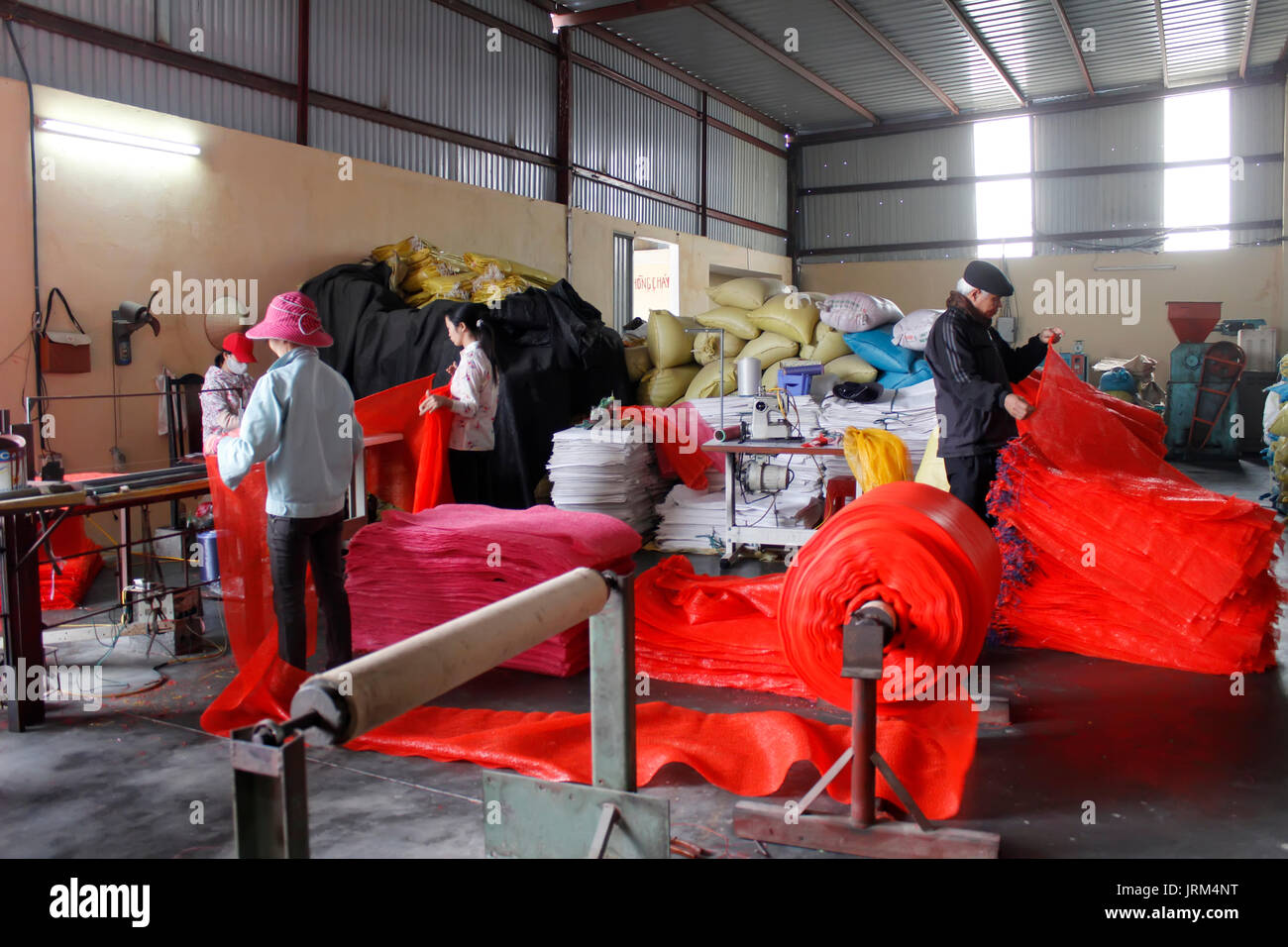 HAI DUONG, VIETNAM, January,5: workers in textile mill on January,5, 2014 in Hai Duong, Vietnam Stock Photo