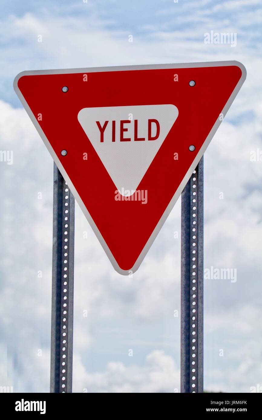 Red and White Yield Sign Stock Photo - Alamy