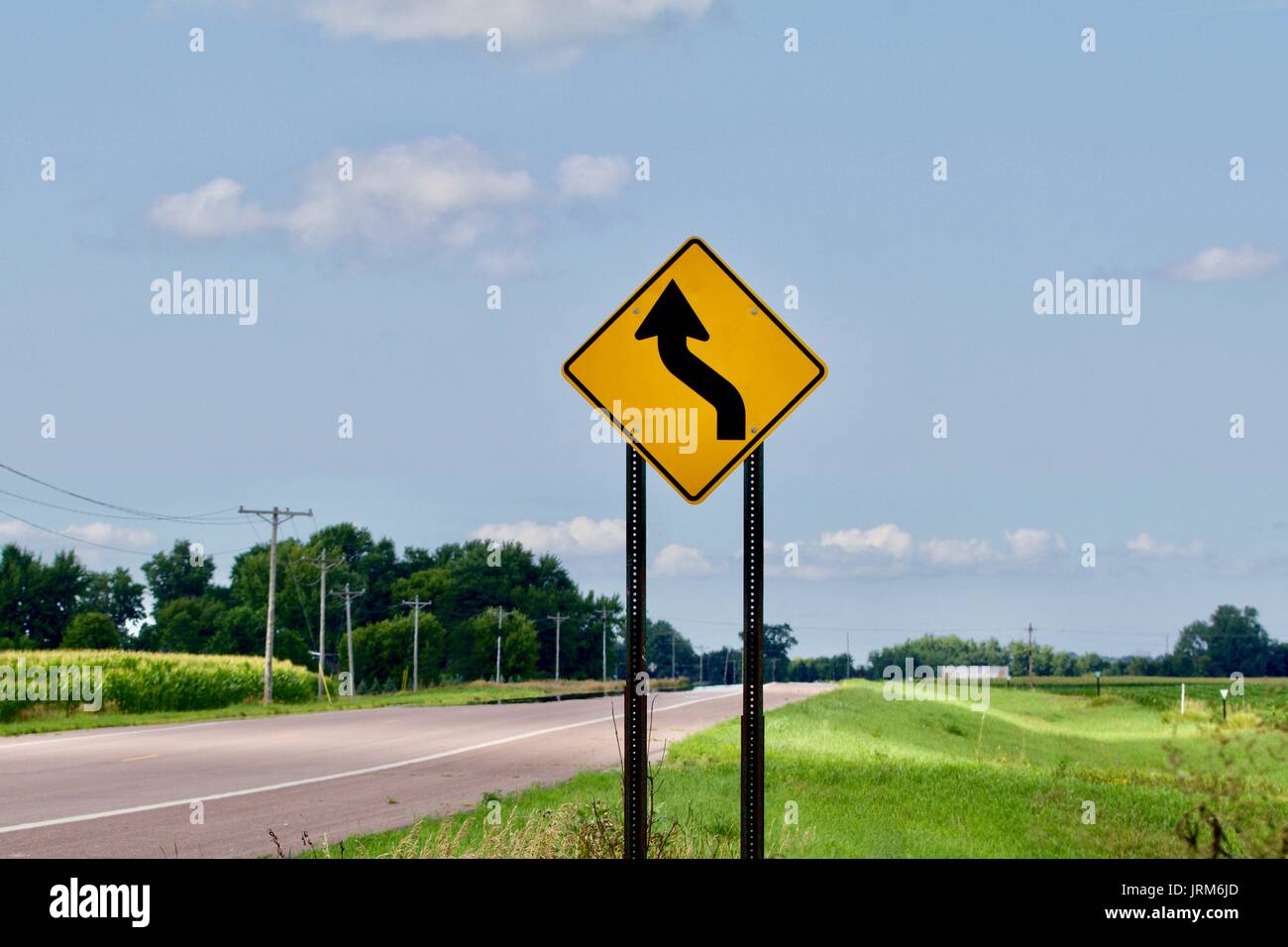 Turn to the Left Sign Stock Photo