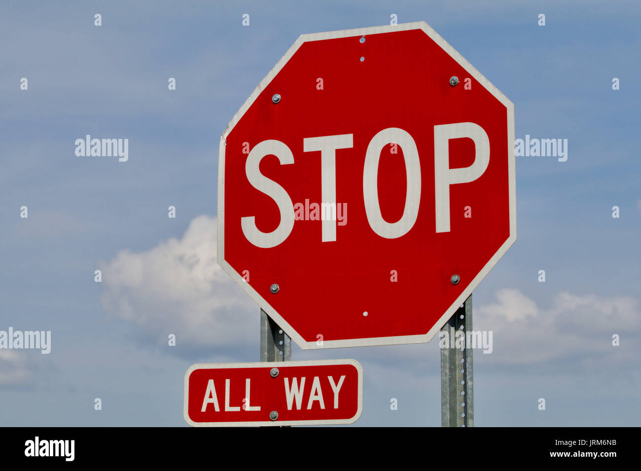 All way stop Stock Photo