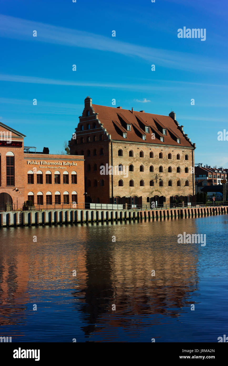 The Polish Baltic Philharmonic is located on Olowianka Island in Gdansk's Old Town. Stock Photo