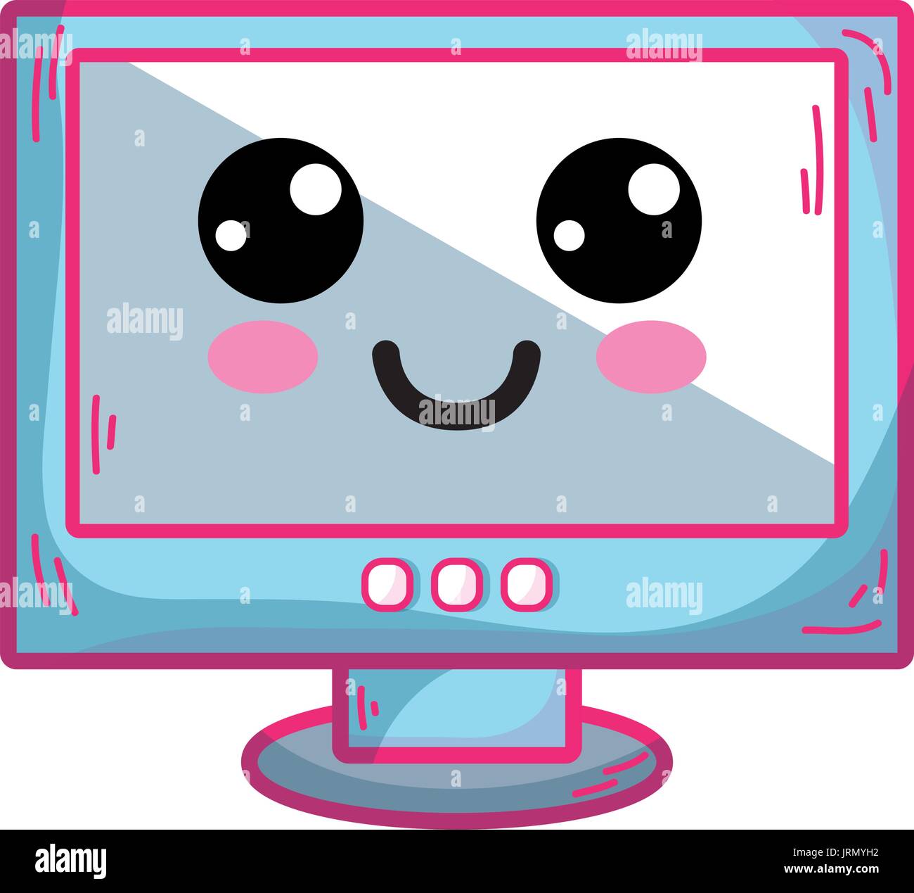 kawaii cute happy computer technology Stock Vector Image & Art - Alamy
