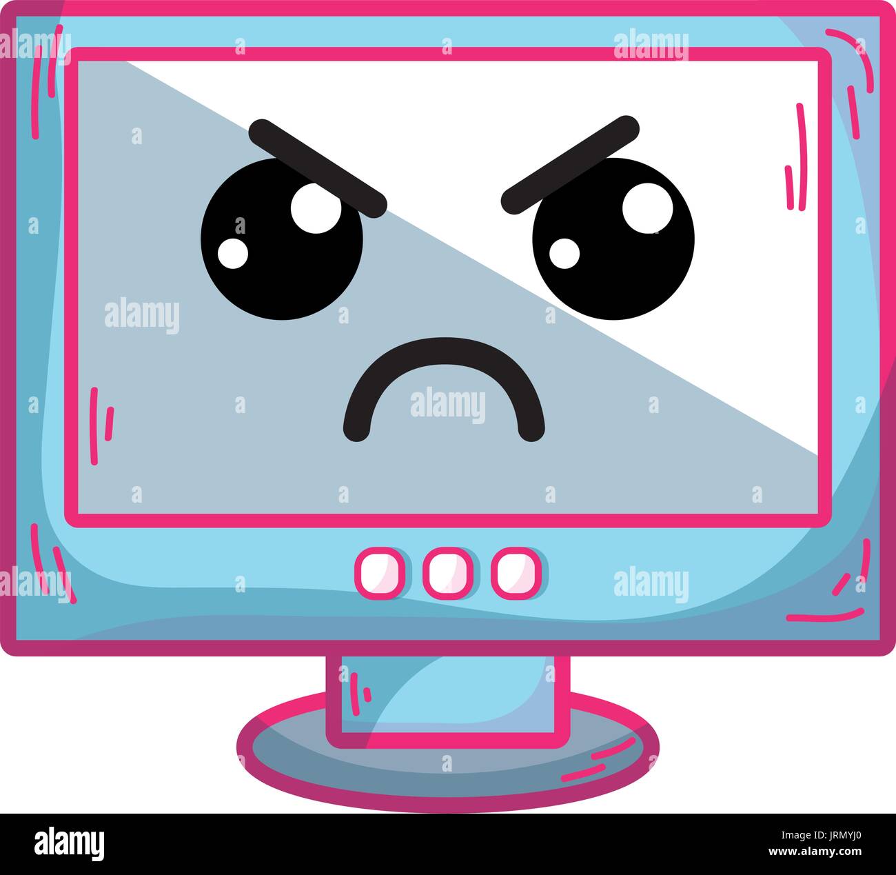 kawaii cute angry computer technology Stock Vector Image & Art - Alamy
