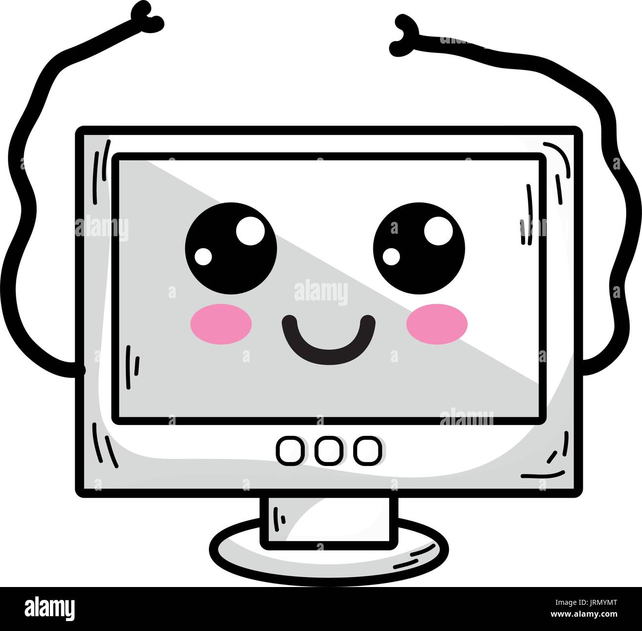 line kawaii cute happy computer technology Stock Vector Image & Art - Alamy
