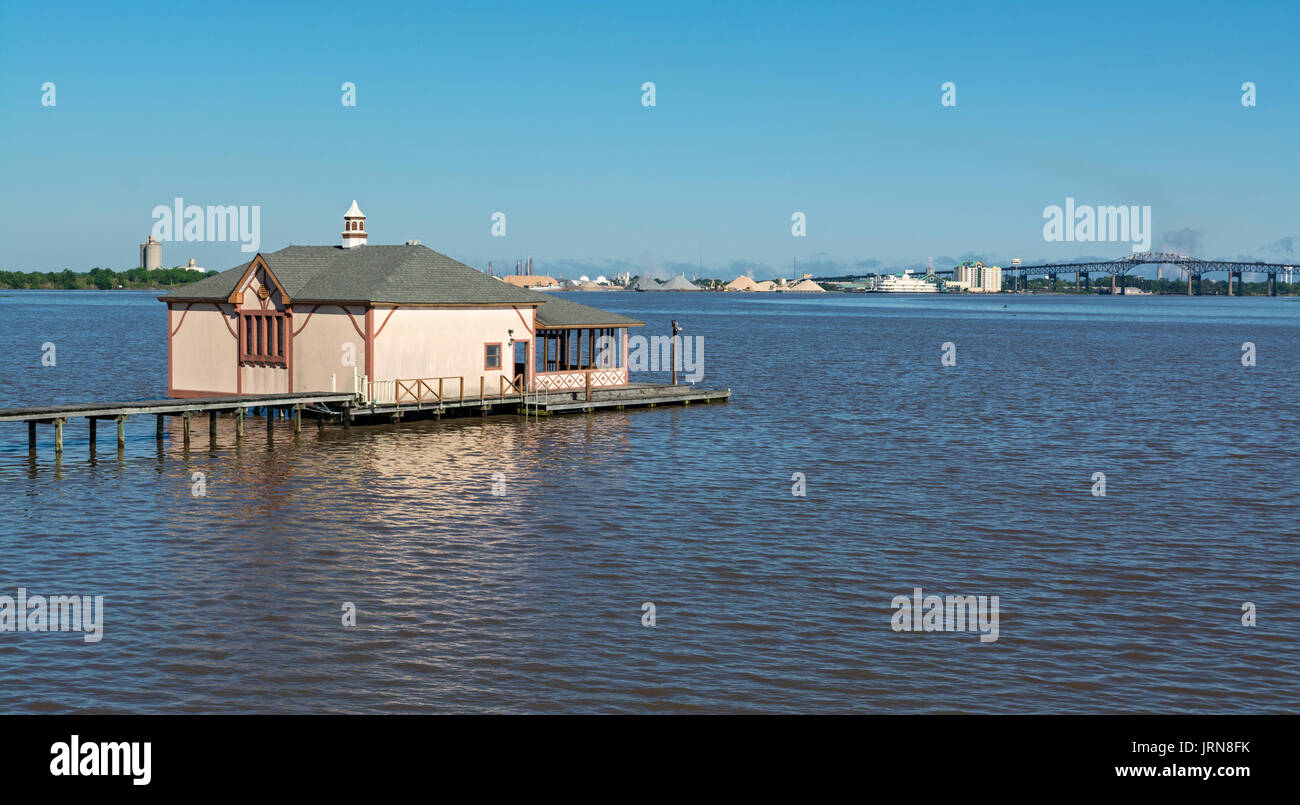 Boathouse, view from Shell Beach Drive, Lake Charles, Calcasieu Parish, Louisiana Stock Photo