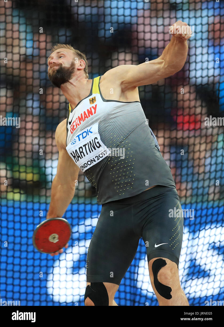 Germany's Robert Harting in action in the Men's Discus Throw Final