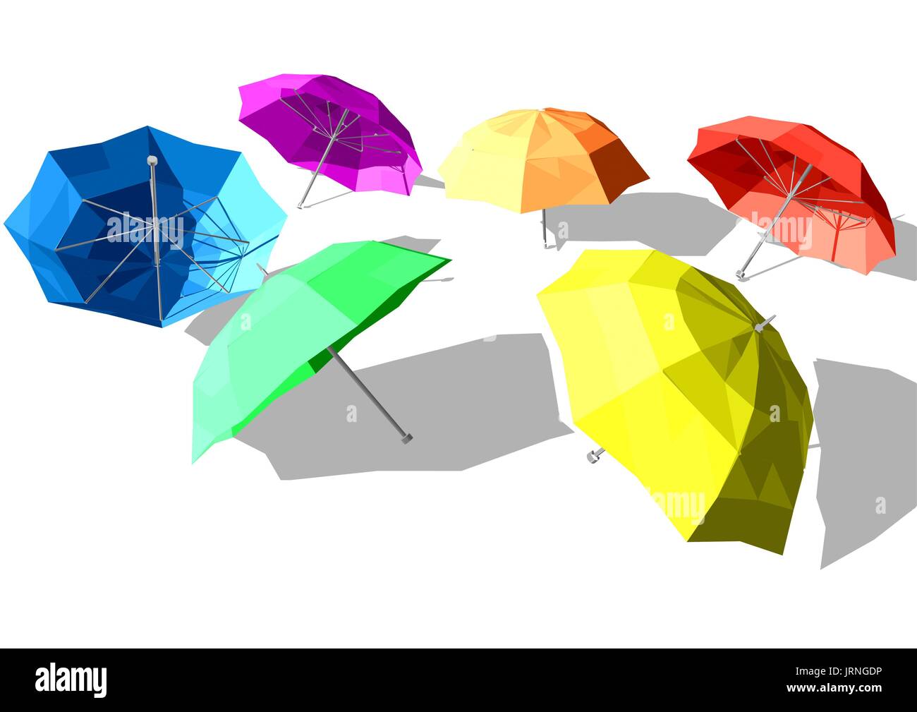 Umbrellas. colorfur objects isolated on white background Stock Vector ...