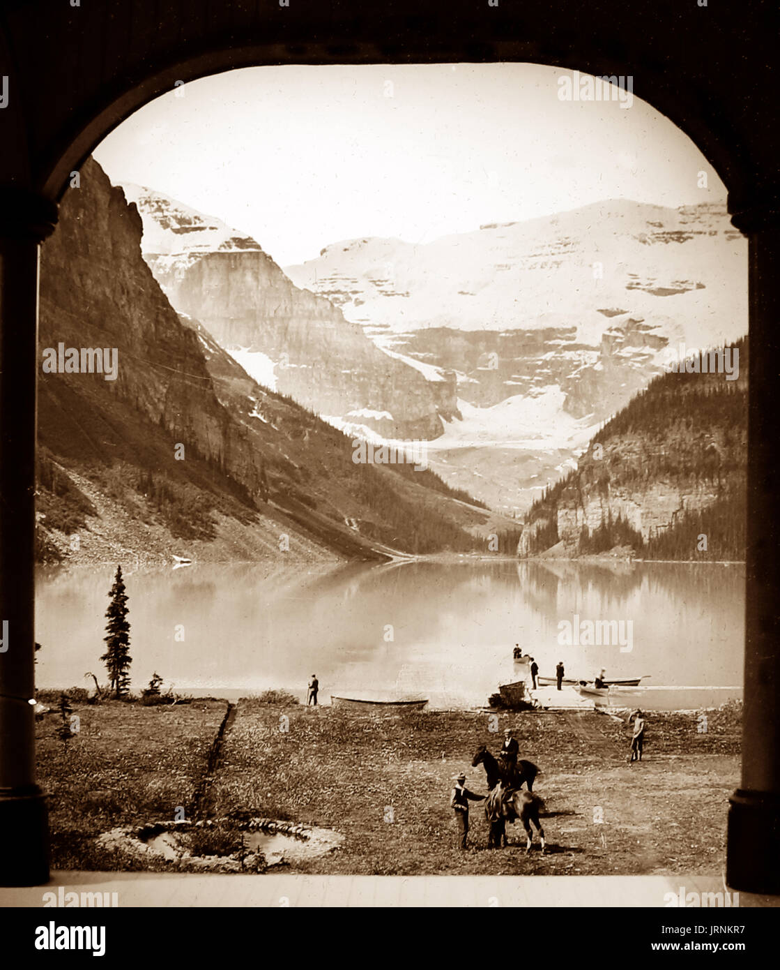 Lake Louise, Canada, early 1900s Stock Photo - Alamy