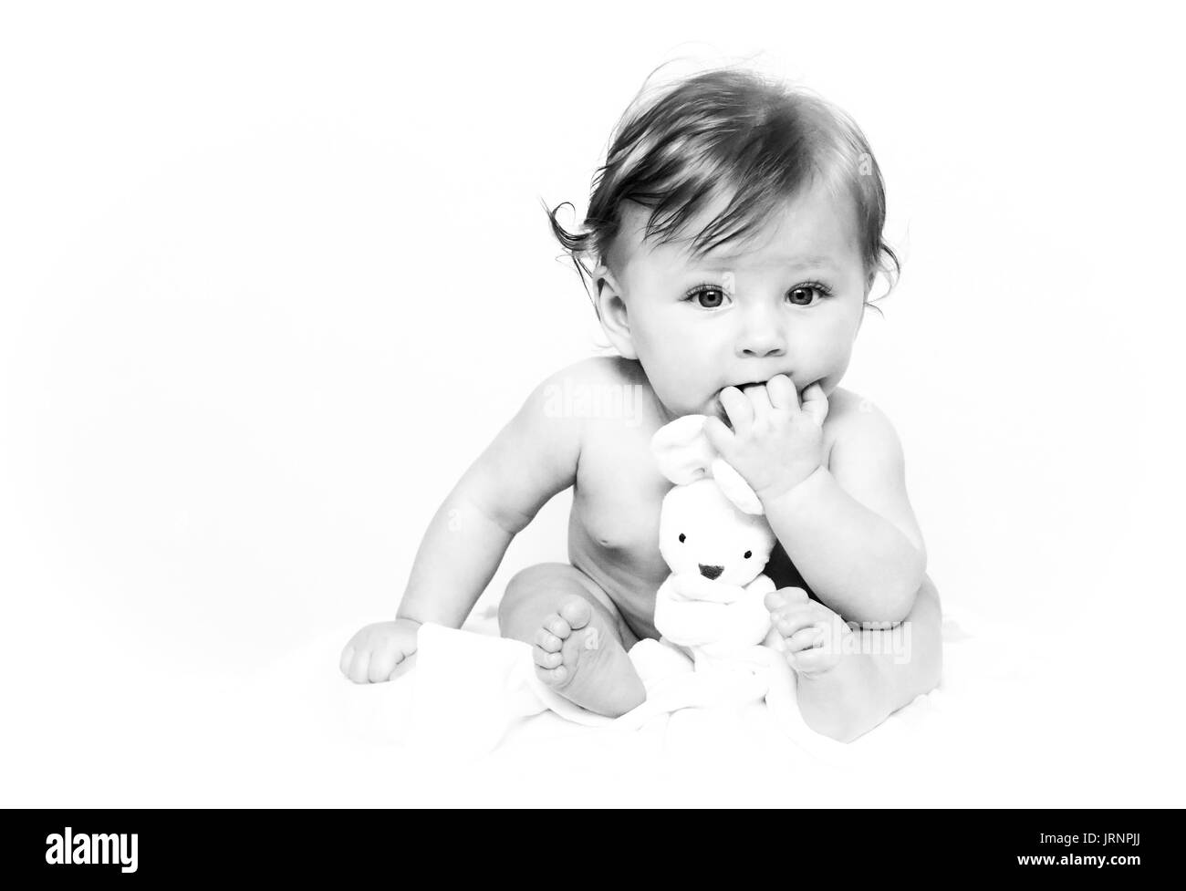 Happy girl curly hair Black and White Stock Photos & Images - Alamy