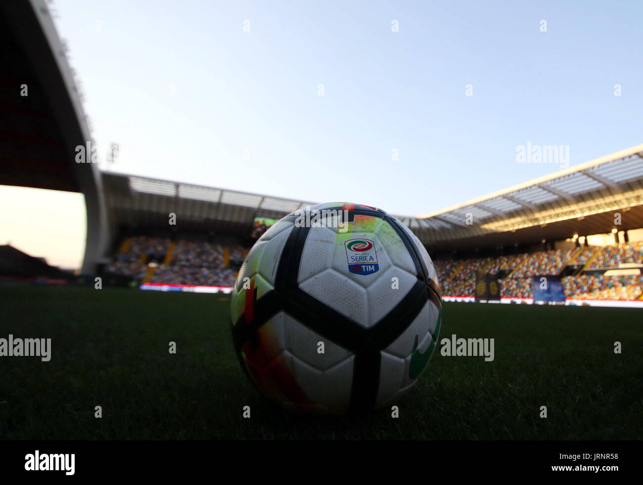 Udine, Italy. 05th Aug, 2017. ITALY, Udine: Official ball of Serie A 2017-18 season during the pre-season friendly football match between Udinese Calcio v AZ Alkmaar at Dacia Arena Stadium on 05th August, 2017. Credit: Andrea Spinelli/Alamy Live News Stock Photo