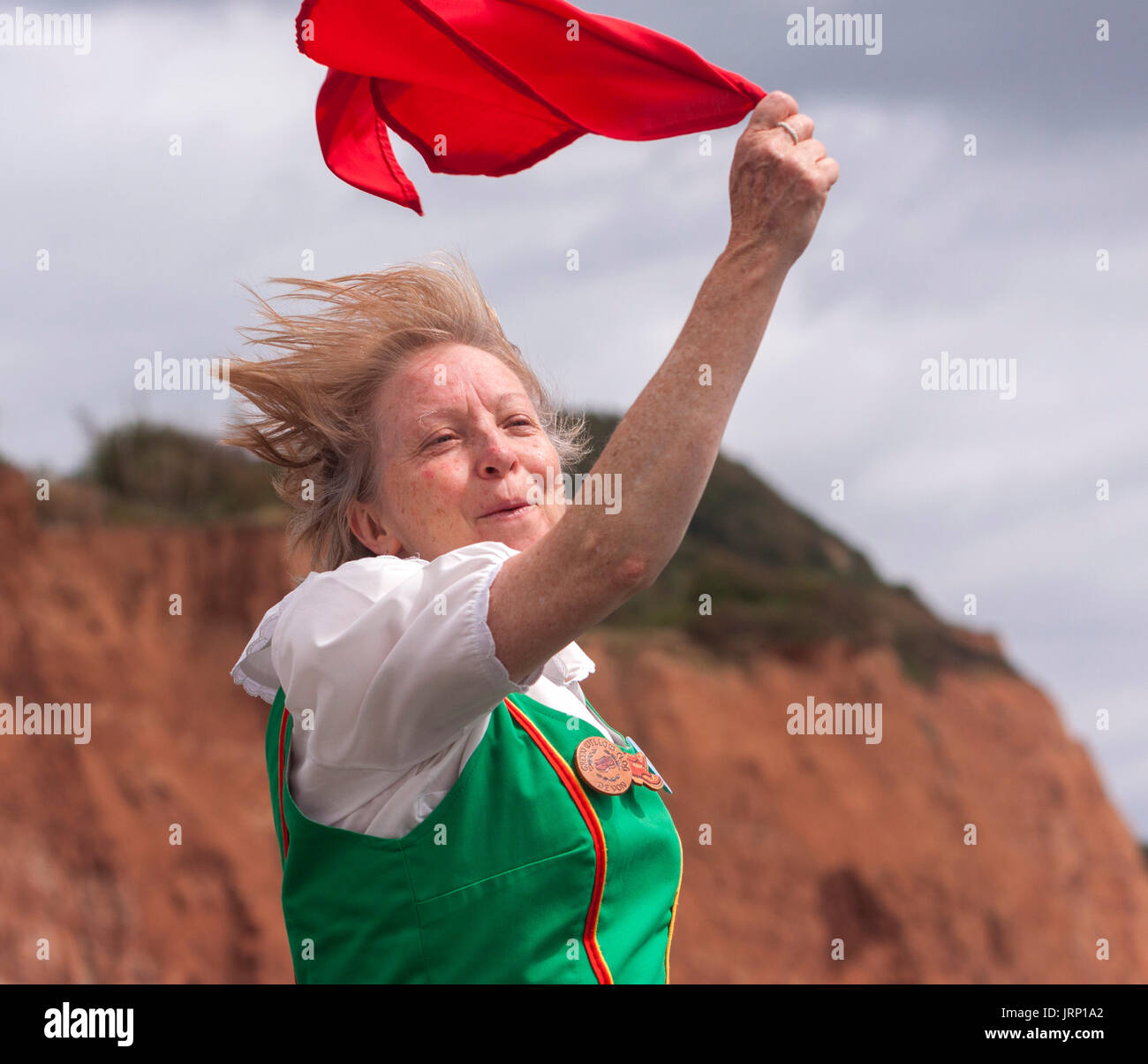 Sidmouth, UK. 6th August, 2017. Traditional dance displays on Sidmouth seafront during the town's annual folk week. Sidmouth Folk Week Festival continues until the 11th August. Credit: Photo Central/Alamy Live News Stock Photo