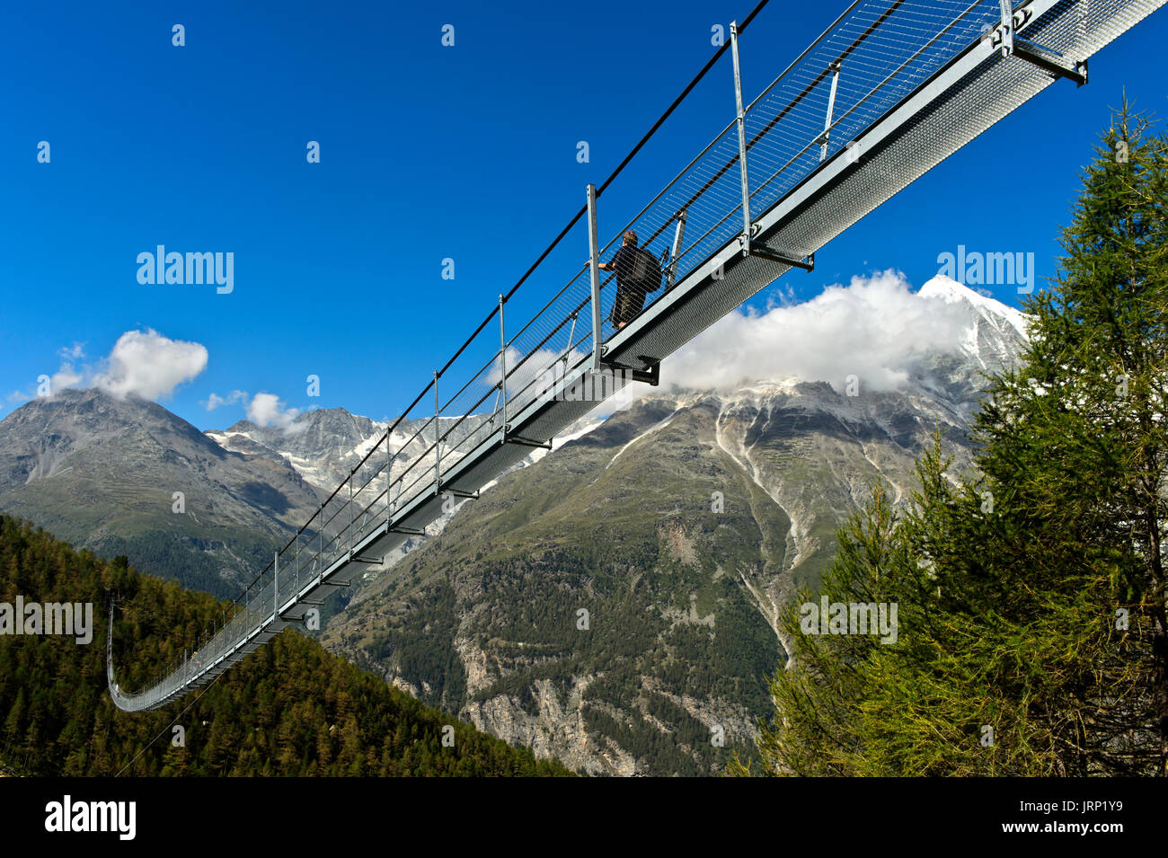 Charles Kuonen Suspension Bridge, longest pedestrian suspension bridge in the world, Randa