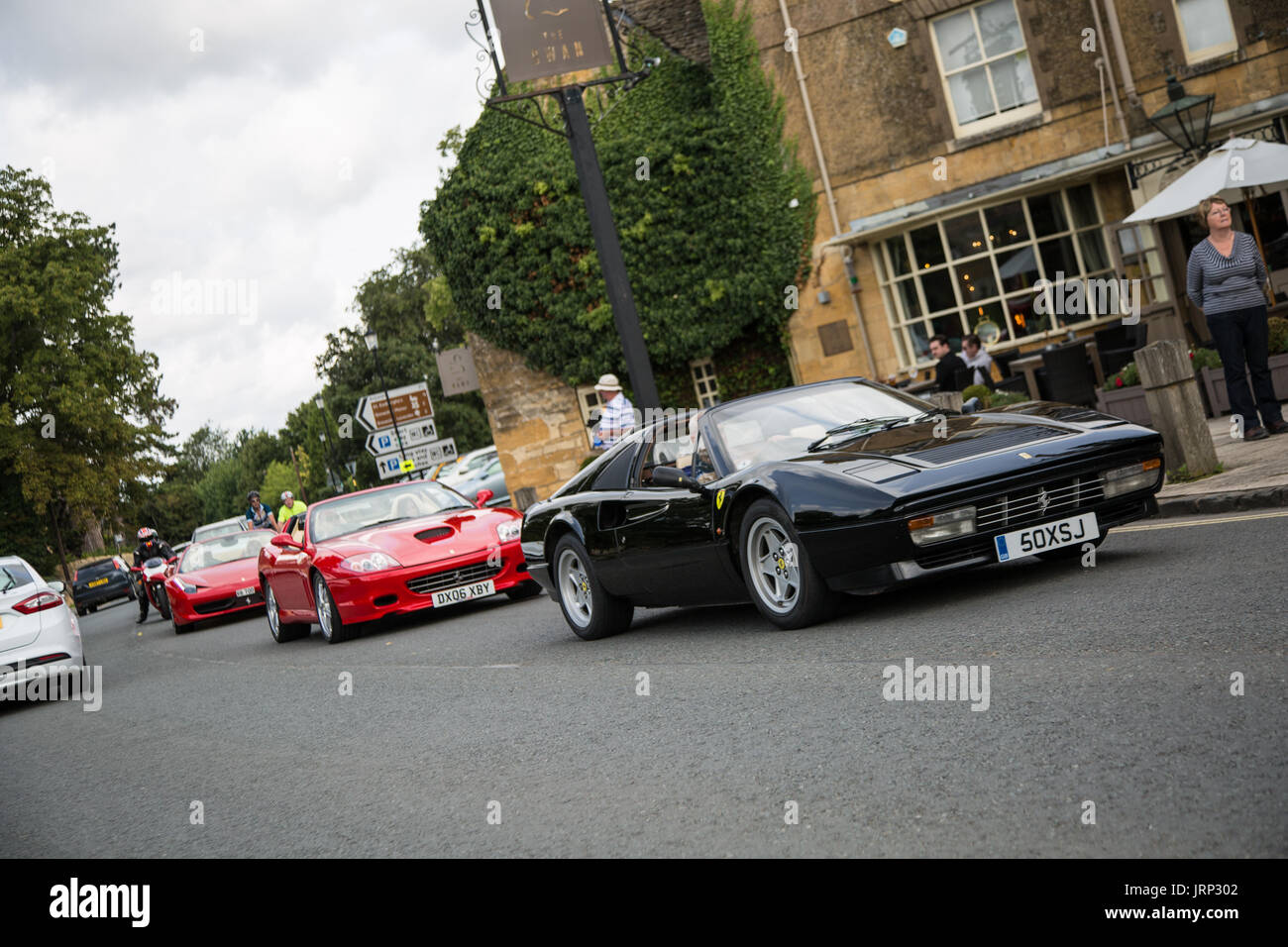 Cotswolds, UK. 06th Aug, 2017. a Ferrari 328 GTS  arriving for the Ferrari owners club meeting,where Ferrari car fans can get a closer look at the cars Credit: steven roe/Alamy Live News Stock Photo