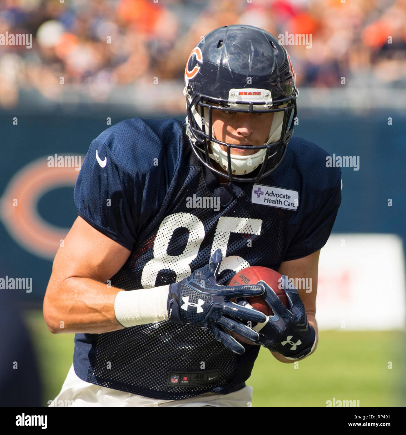 August 05, 2017: Chicago, Illinois, U.S. - Chicago Bears #85 Daniel Brown  in action during training camp at Soldier Field in Chicago, IL Stock Photo  - Alamy