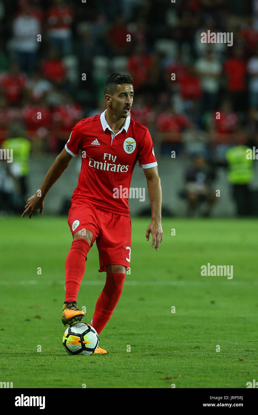 Benfica«s defender Andre Almeida from Portugal during the Candido Oliveira Super Cup match between SL Benfica and Vitoria Guimaraes at Municipal de Aveiro Stadium on August 5, 2017 in Aveiro, Portugal. (Photo by Bruno Barros) Stock Photo