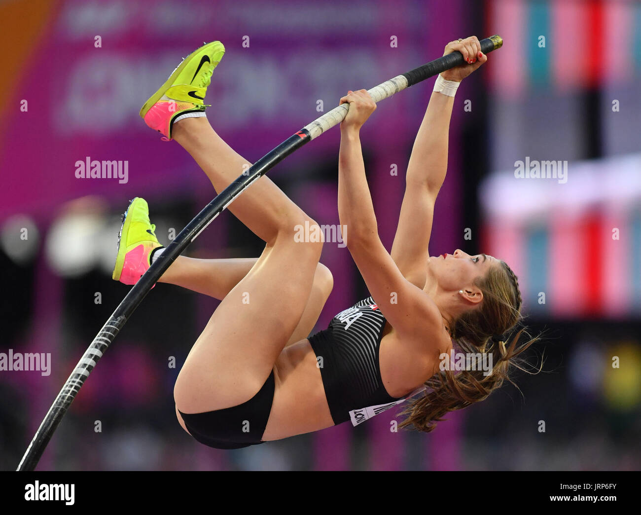 London, UK. 6th Aug, 2017. Alysha Newman of Canada in action in the ...