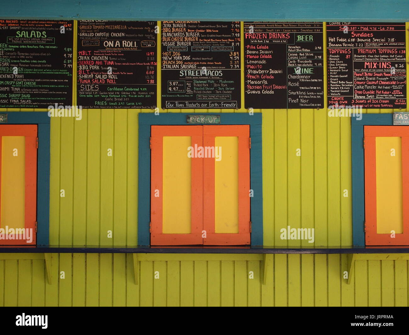Blanchard's Beach Shack menu and serving windows (closed), Mead's Bay