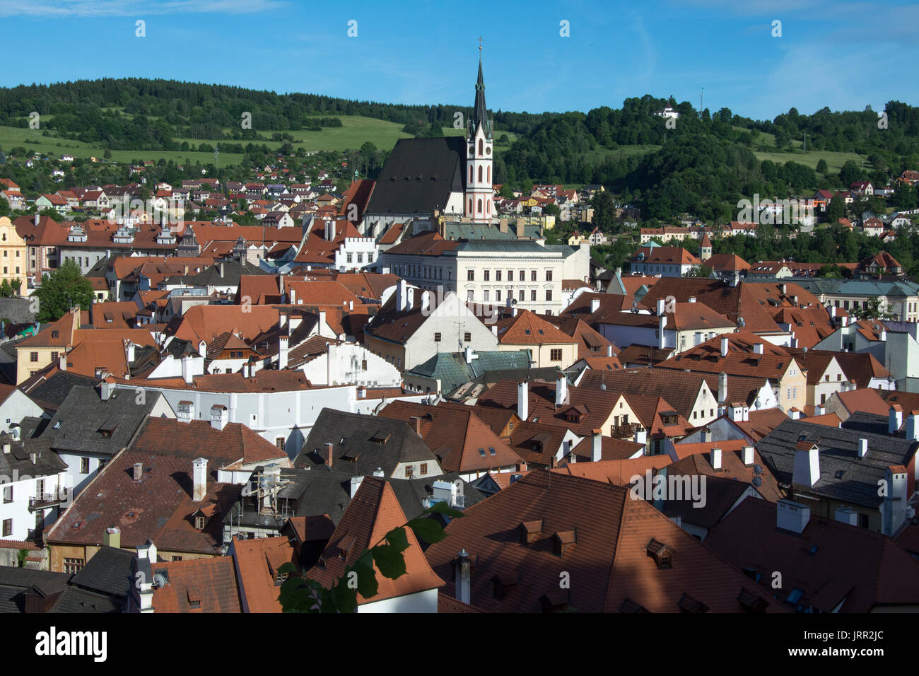 View from the Castle Tower, Cesky Krumlov, Czech Republic Stock Photo
