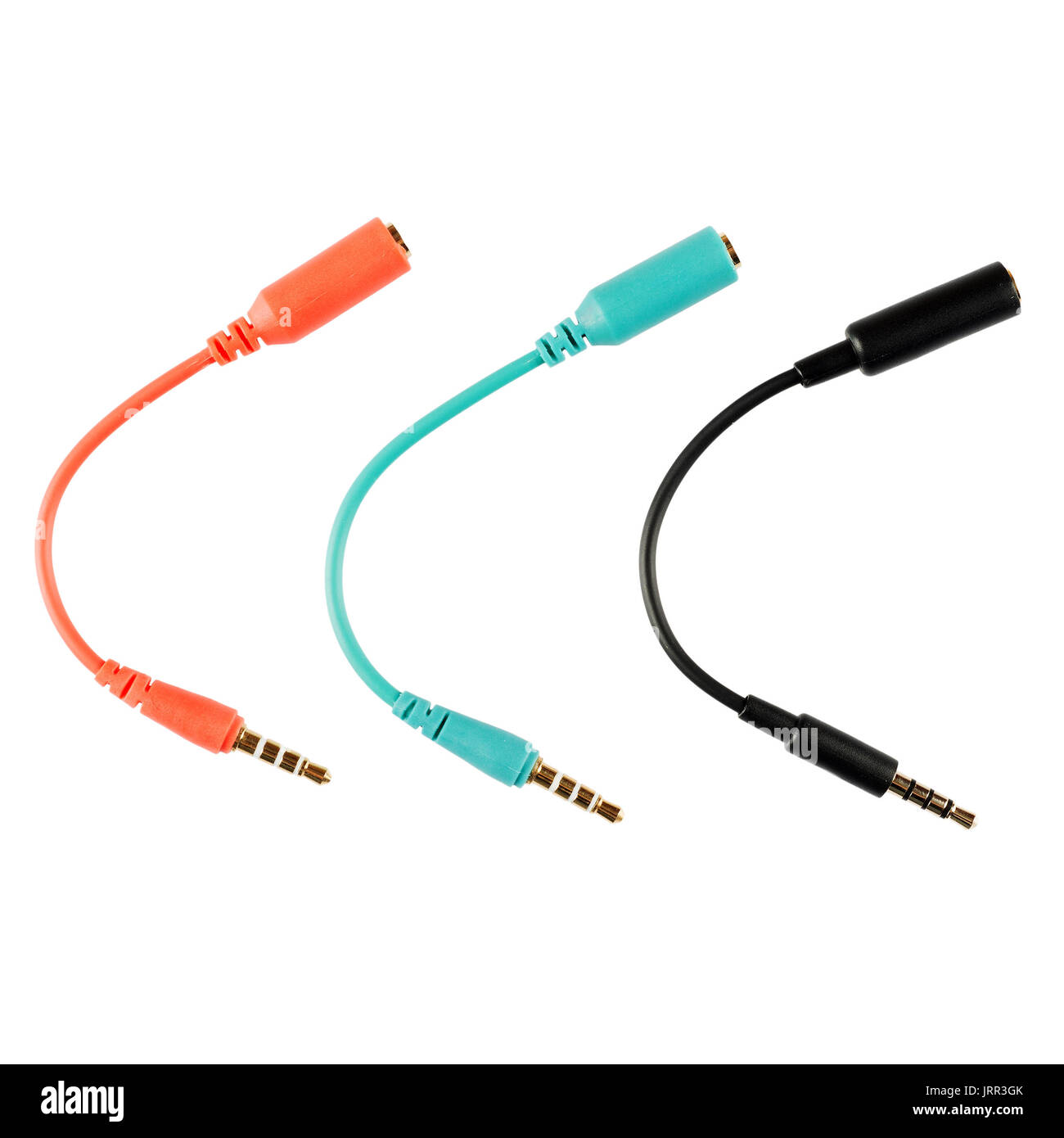 Various color audio cables Stock Photo Alamy