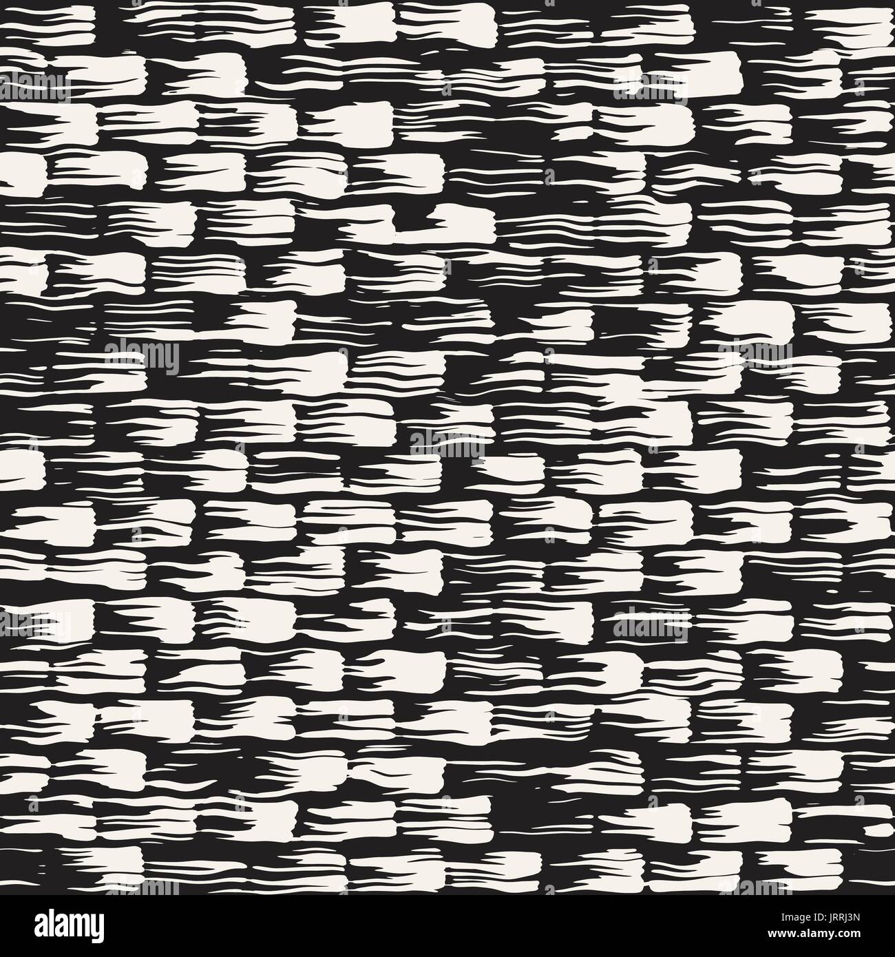 Vector seamless pattern with brush stripes and strokes. Black and white ...