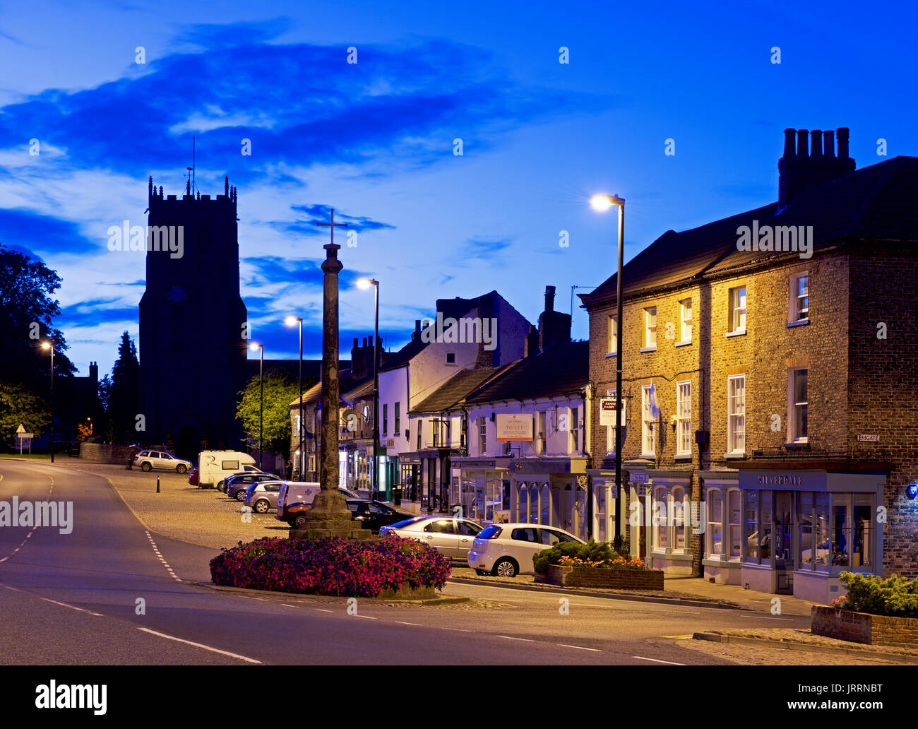 Bedale at dusk, North Yorkshire, England UK Stock Photo Alamy