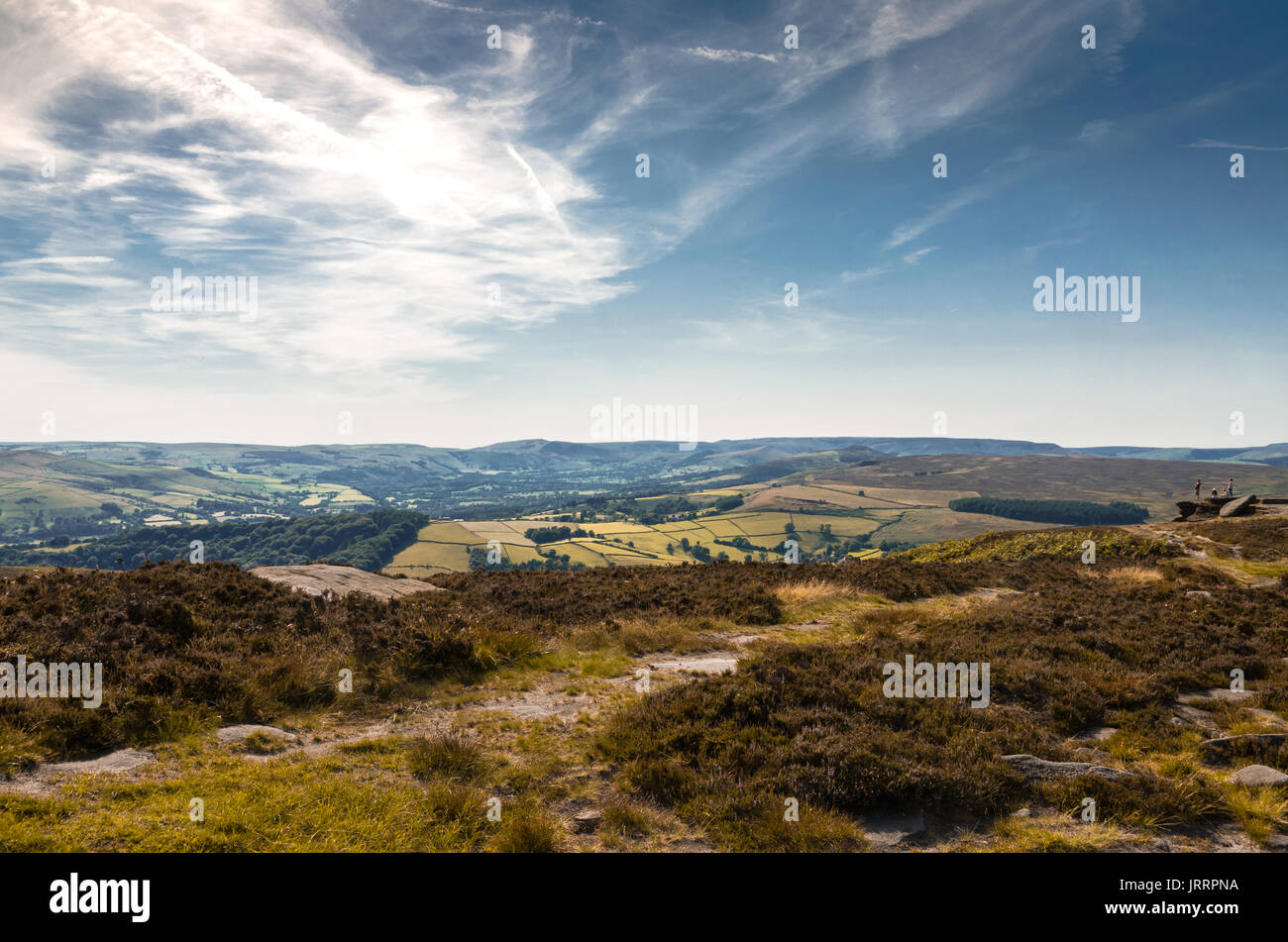 Views of Stanage Edge in the Peak District, Derbyshire Stock Photo