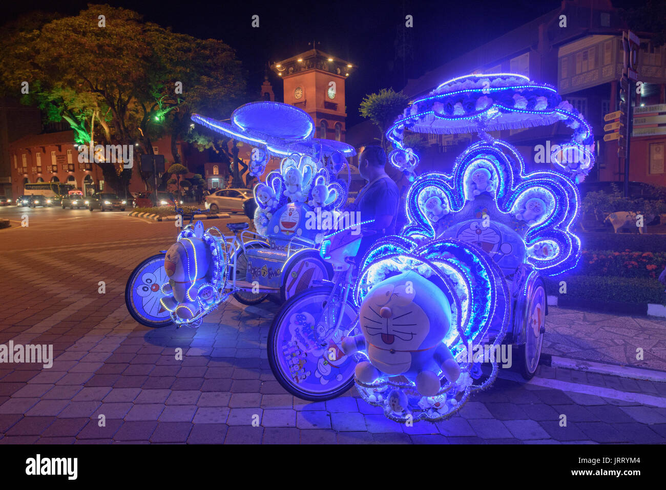Rickshaw (trishaw) in UNESCO World Heritage Malacca, Malaysia Stock ...