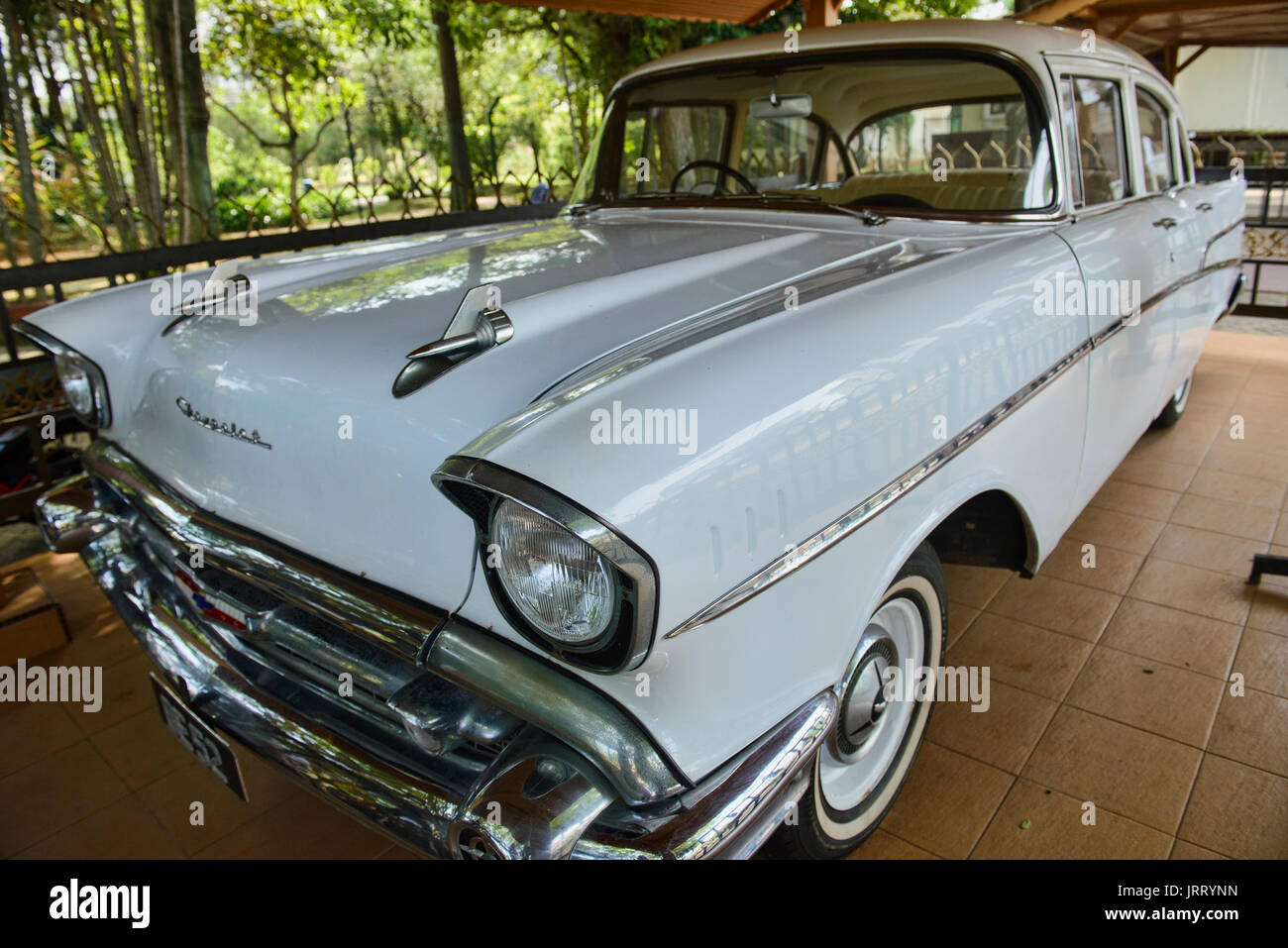 Original Chevrolet used to transport the Prime Minister during Independence, Malacca, Malaysia Stock Photo