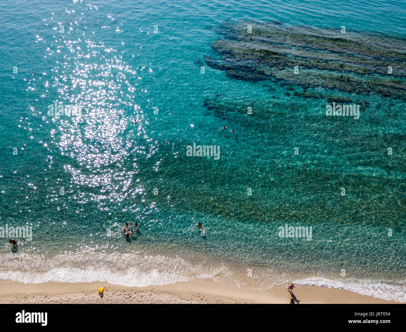Aerial view of rocks on the sea. Overview of seabed seen from above ...