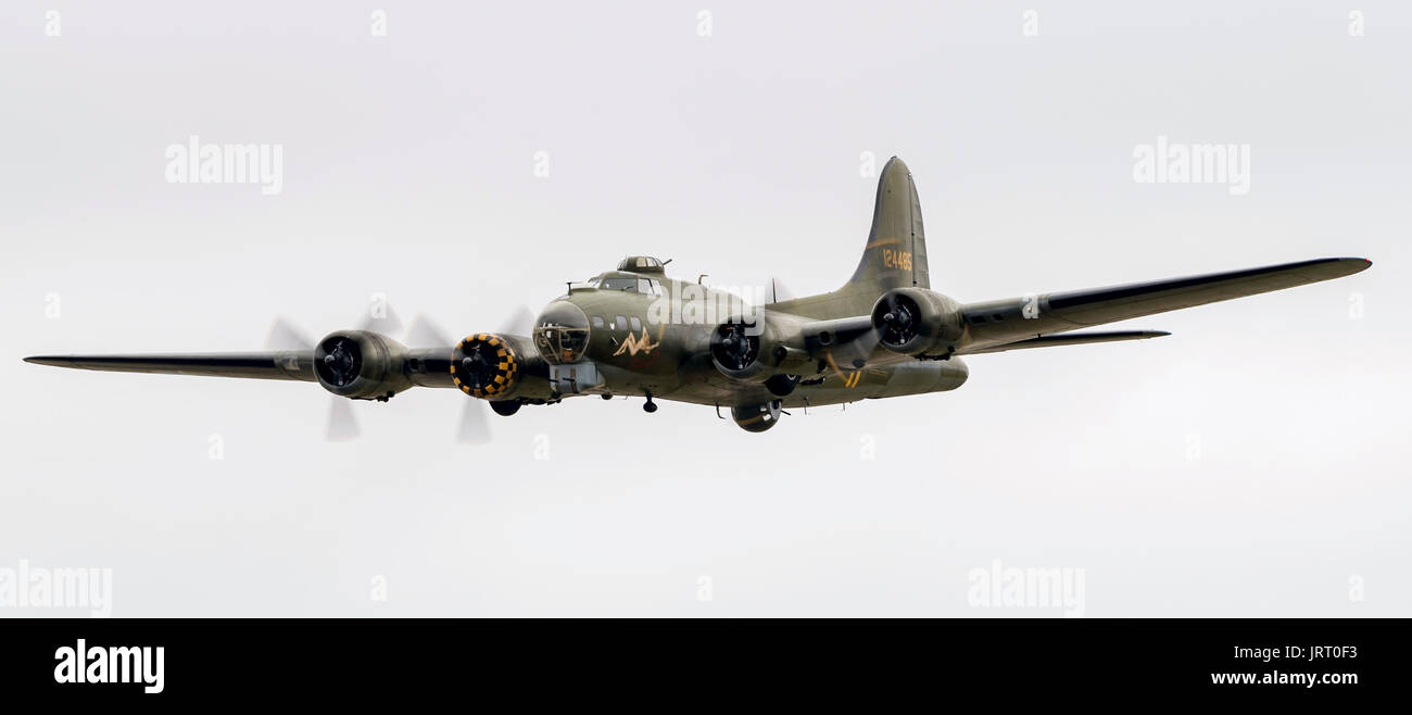 B-17G  Bomber "Memphis Belle"  Flying Fortress display at the Royal International Air Tattoo Stock Photo