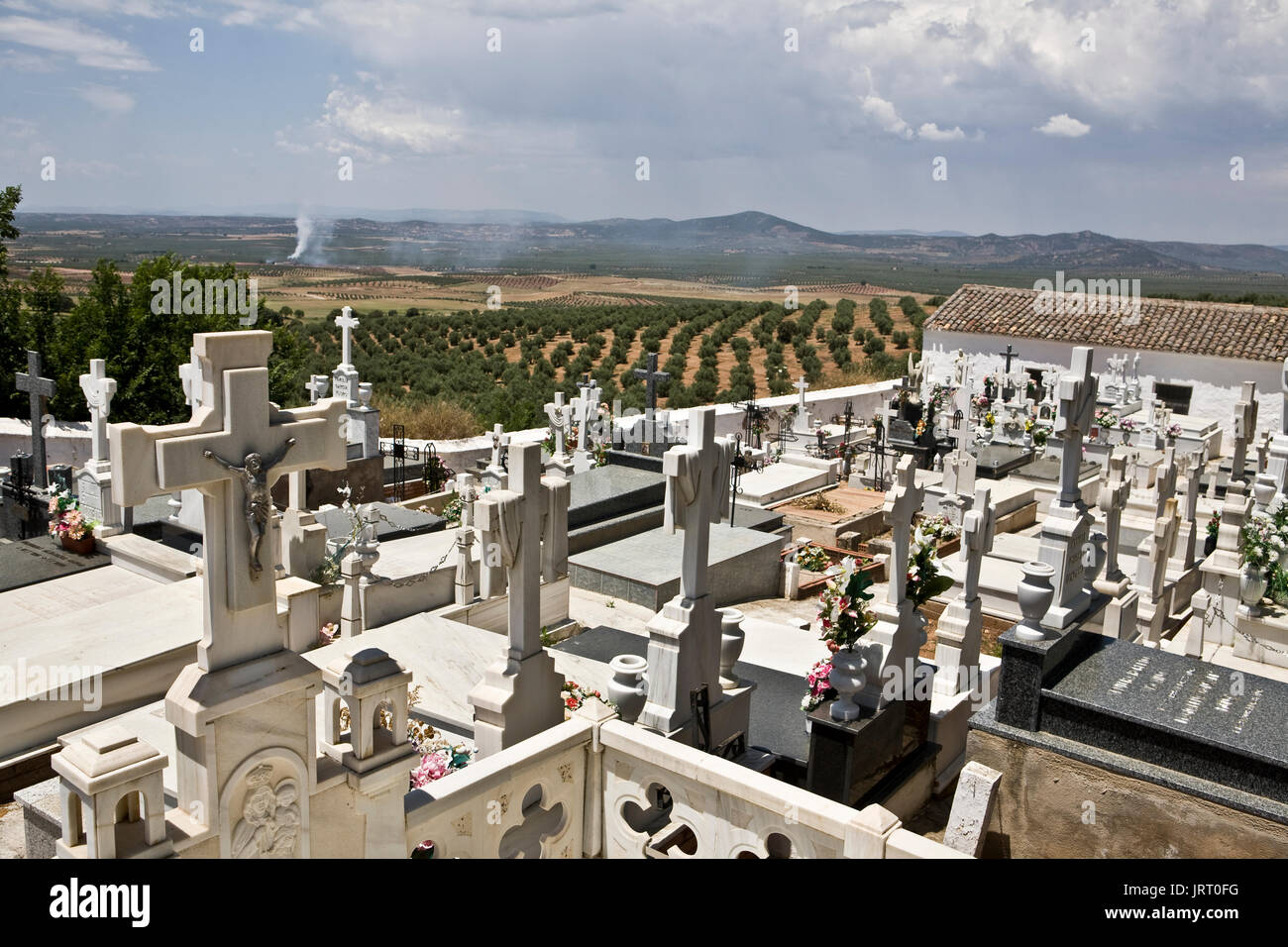 Cemetery to the outskirts of the city, Andalusia, Spain Stock Photo