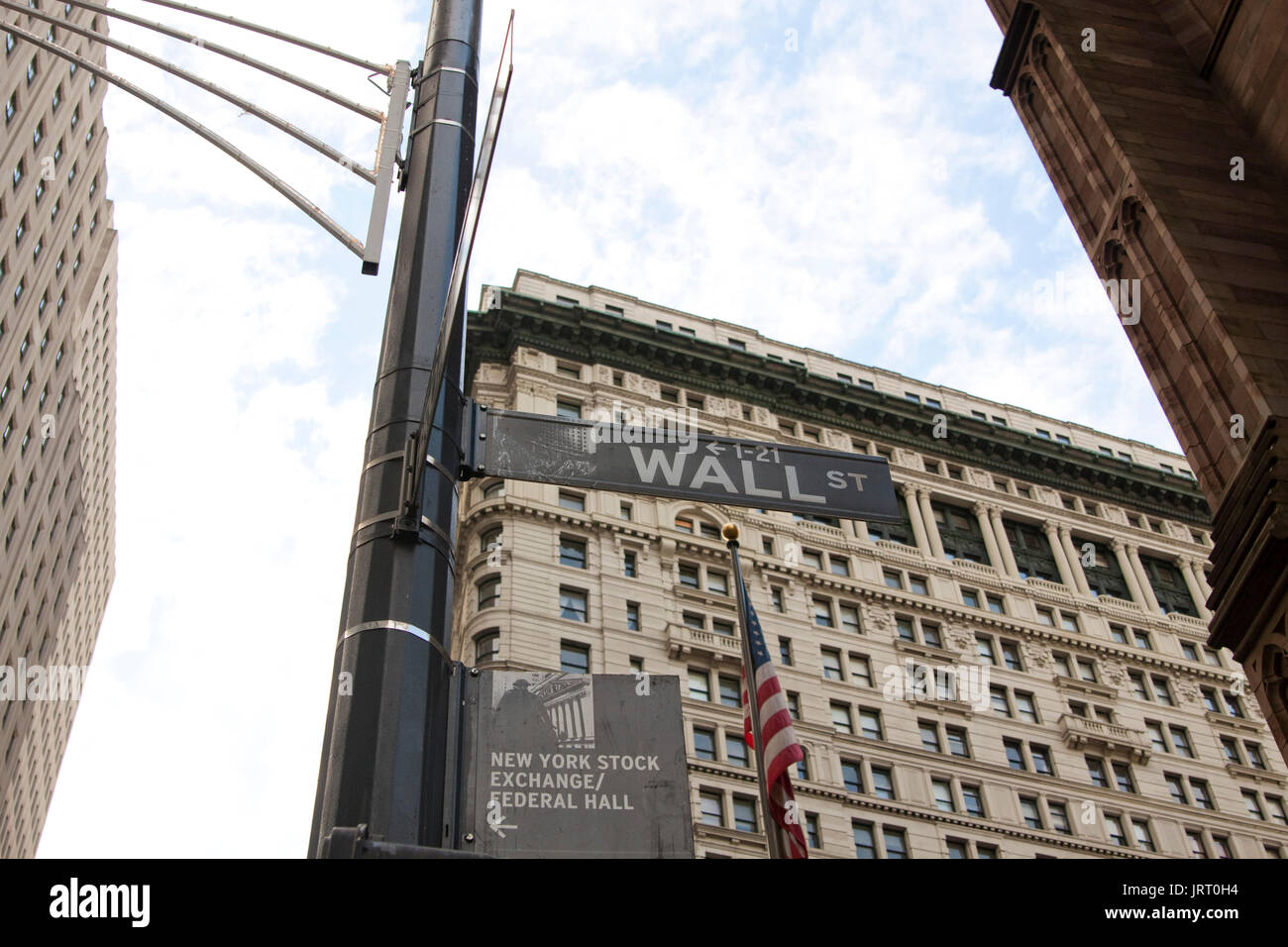 Road sign showing Wall Street in Manhattan Stock Photo - Alamy