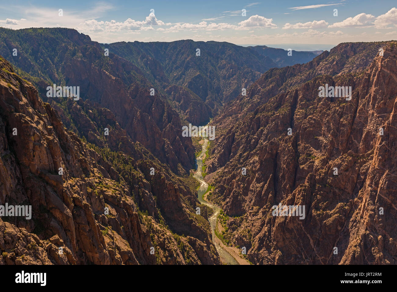 Majestic landscape of the Black Canyon of the Gunnison River in the same name national park in the state of Colorado, USA. Stock Photo