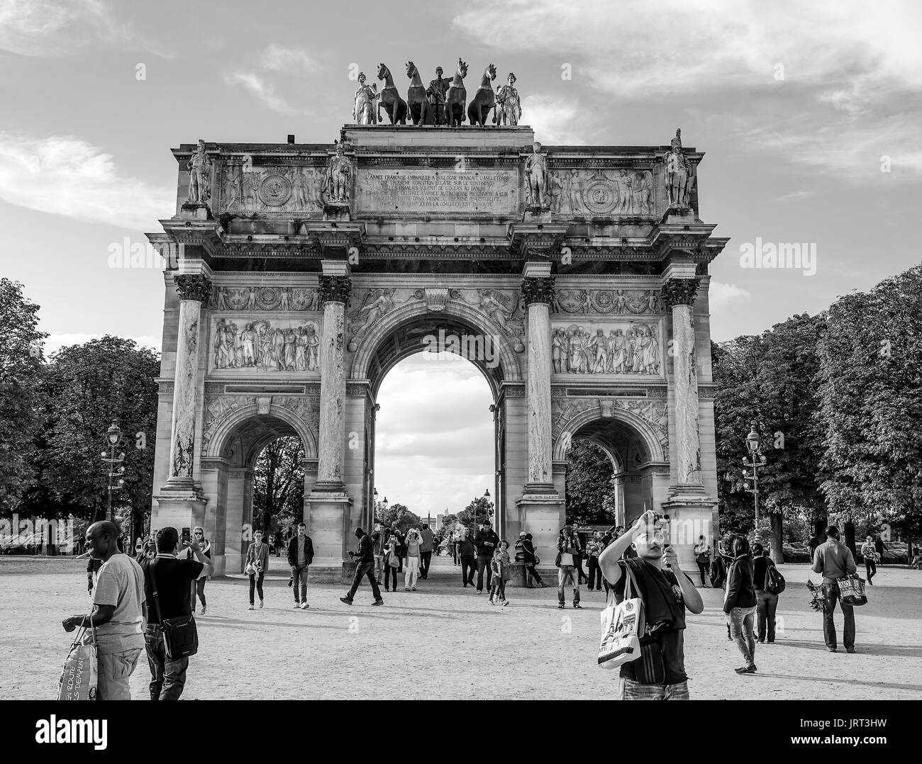 Famous arch in Paris at Louvre museum called Arc de Triomphe du ...