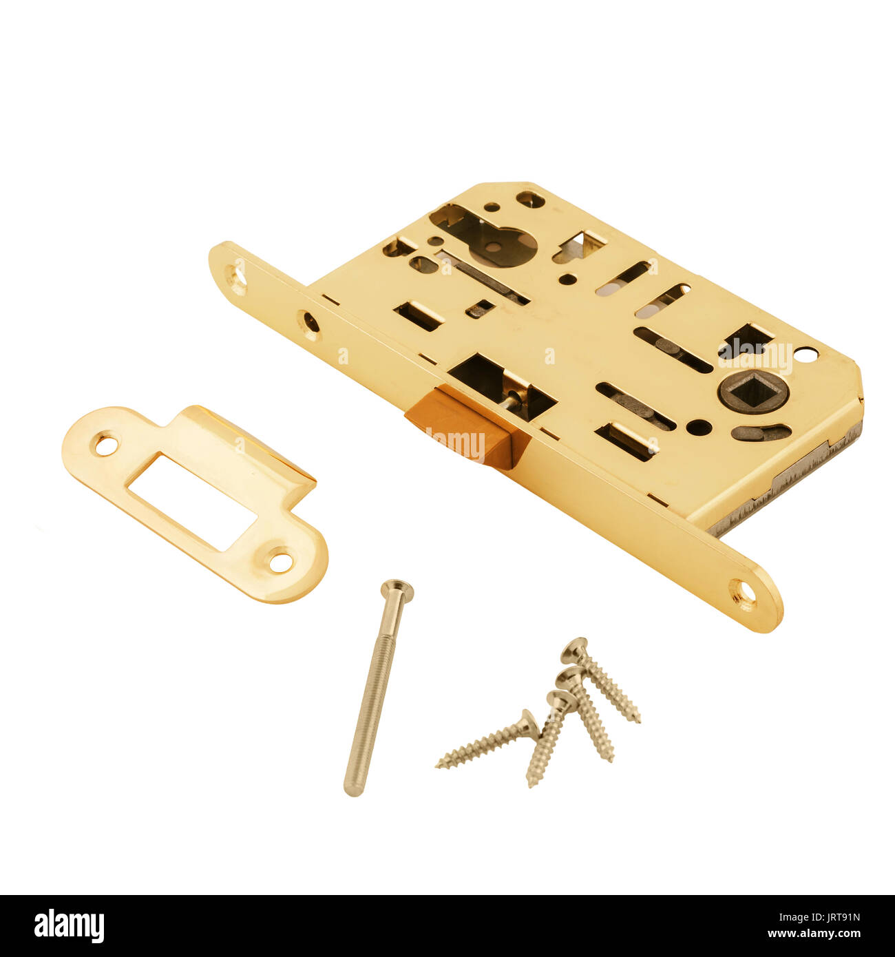 Door lock assembly on White Background Stock Photo - Alamy
