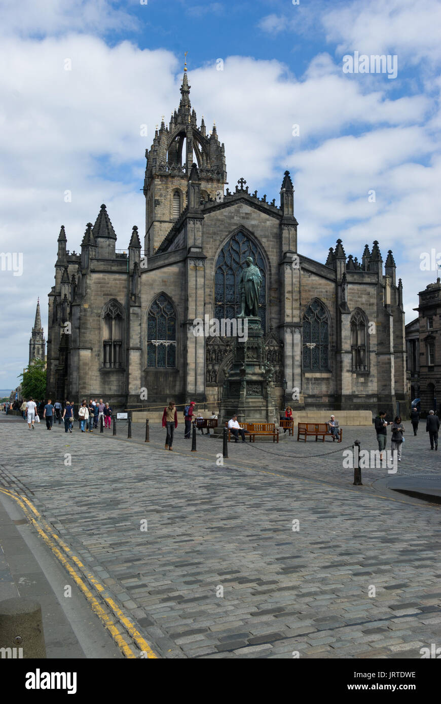 St Giles' Cathedral, also known as the High Kirk of Edinburgh, is the principal place of worship of the Church of Scotland in Edinburgh. Stock Photo