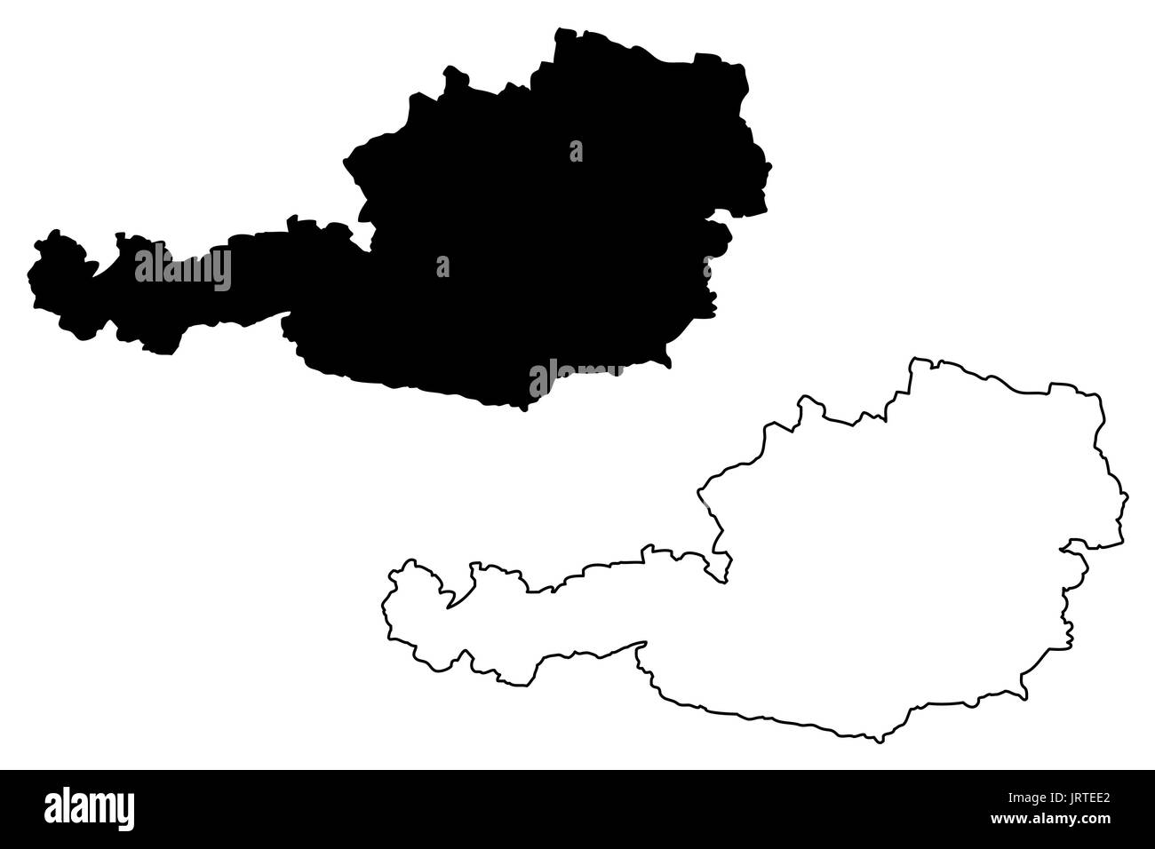 Austrian map vector illustration, scribble sketch  France map Stock Vector