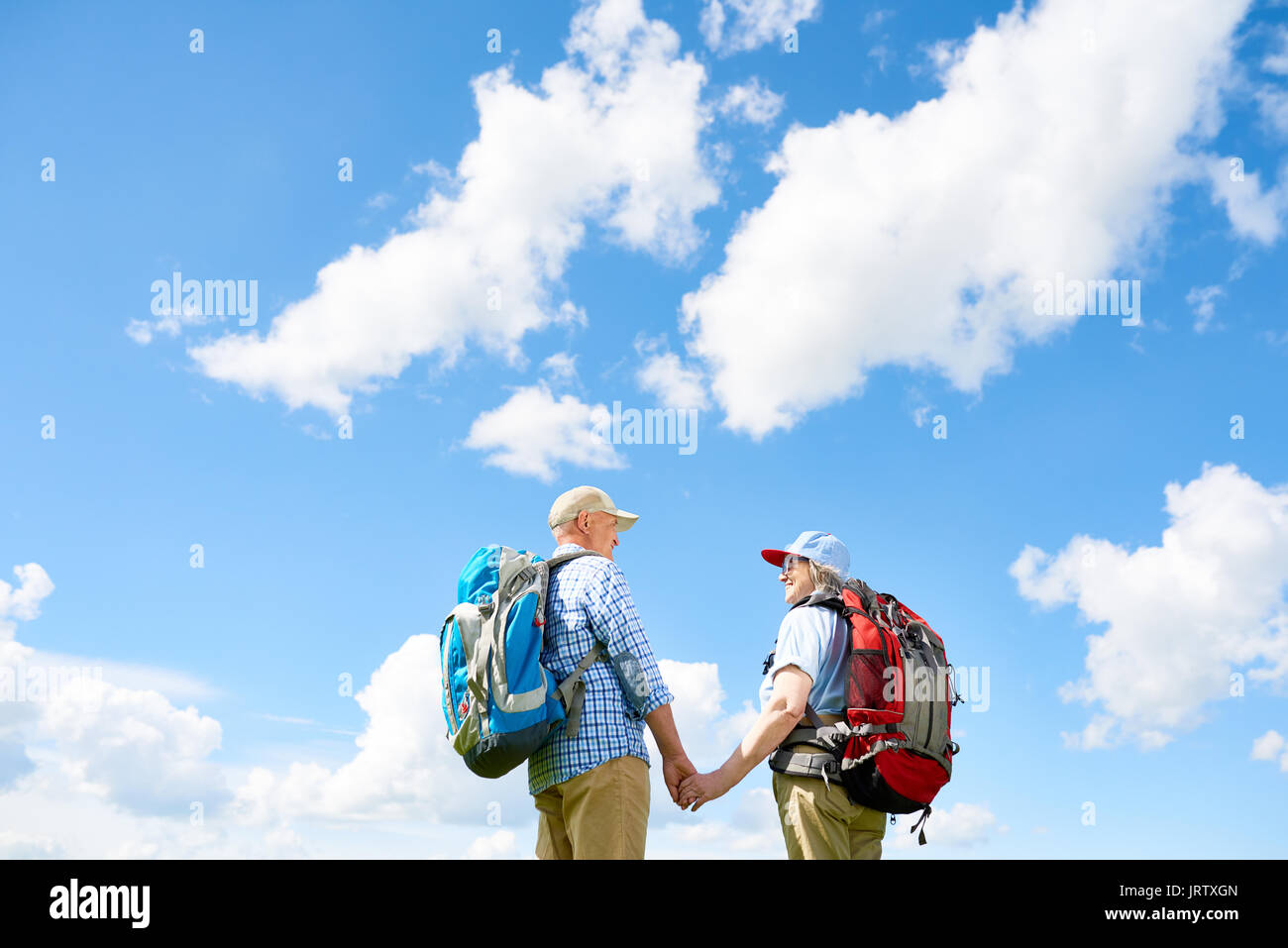 Loving Senior Couple Traveling Together Stock Photo