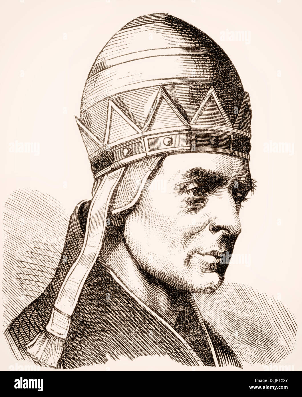 Pope Innocent VIII, 1432 – 25 July 1492, born Giovanni Battista Cybo or Cibo, was Pope 1484 to his death Stock Photo