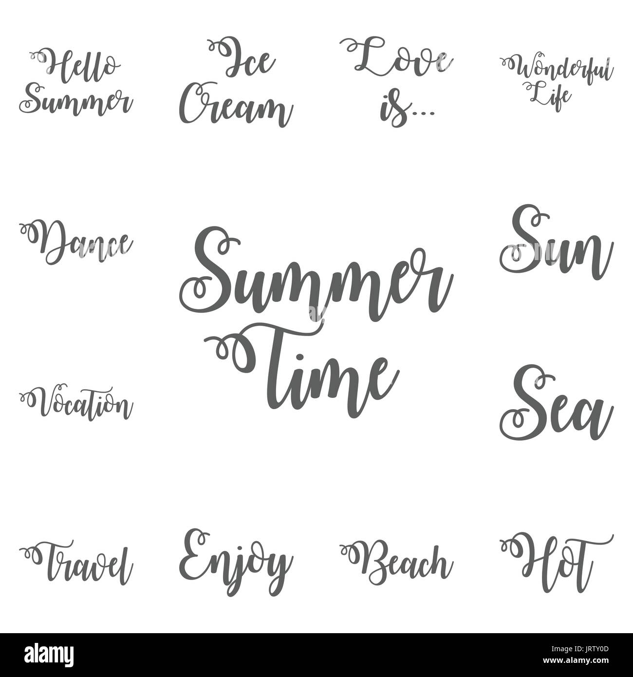 Summer party hand lettering Black and White Stock Photos & Images - Alamy