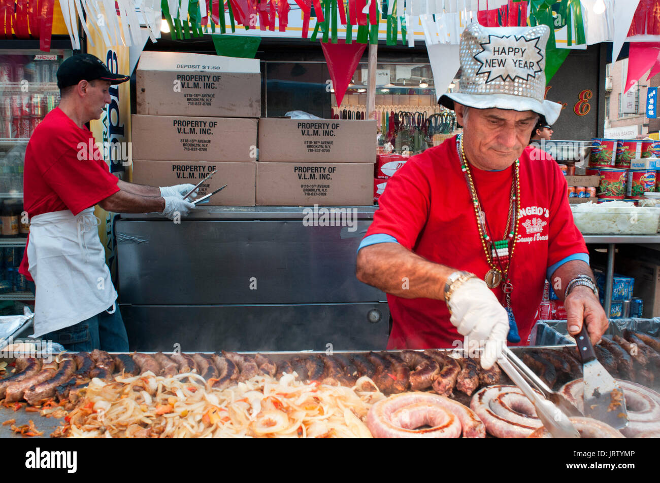 Festival of San Gennaro in Little Italy . The Mulberry Street between Broome St. and Canal St, Manhattan, USA. Stock Photo