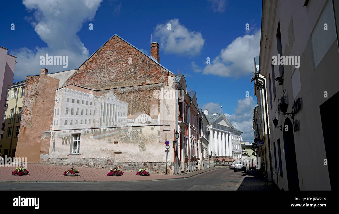 Tartu University Main Building, Estonia. The oldest University in Estonia. August 2017 Stock Photo