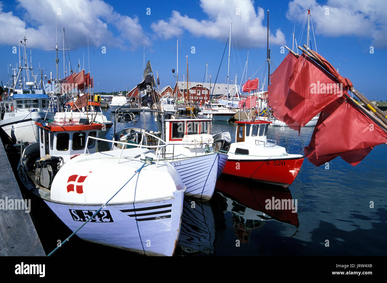 Fish trawler in the harbour of Albaek, Northern Jutland, Denmark, Scandinavia, Europe Stock Photo
