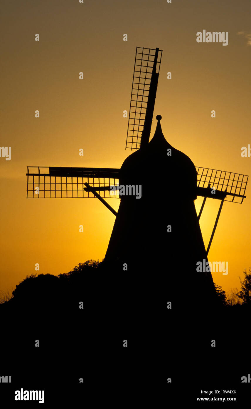 Windmill near Borglum, Northern Jutland, Denmark, Europe Stock Photo