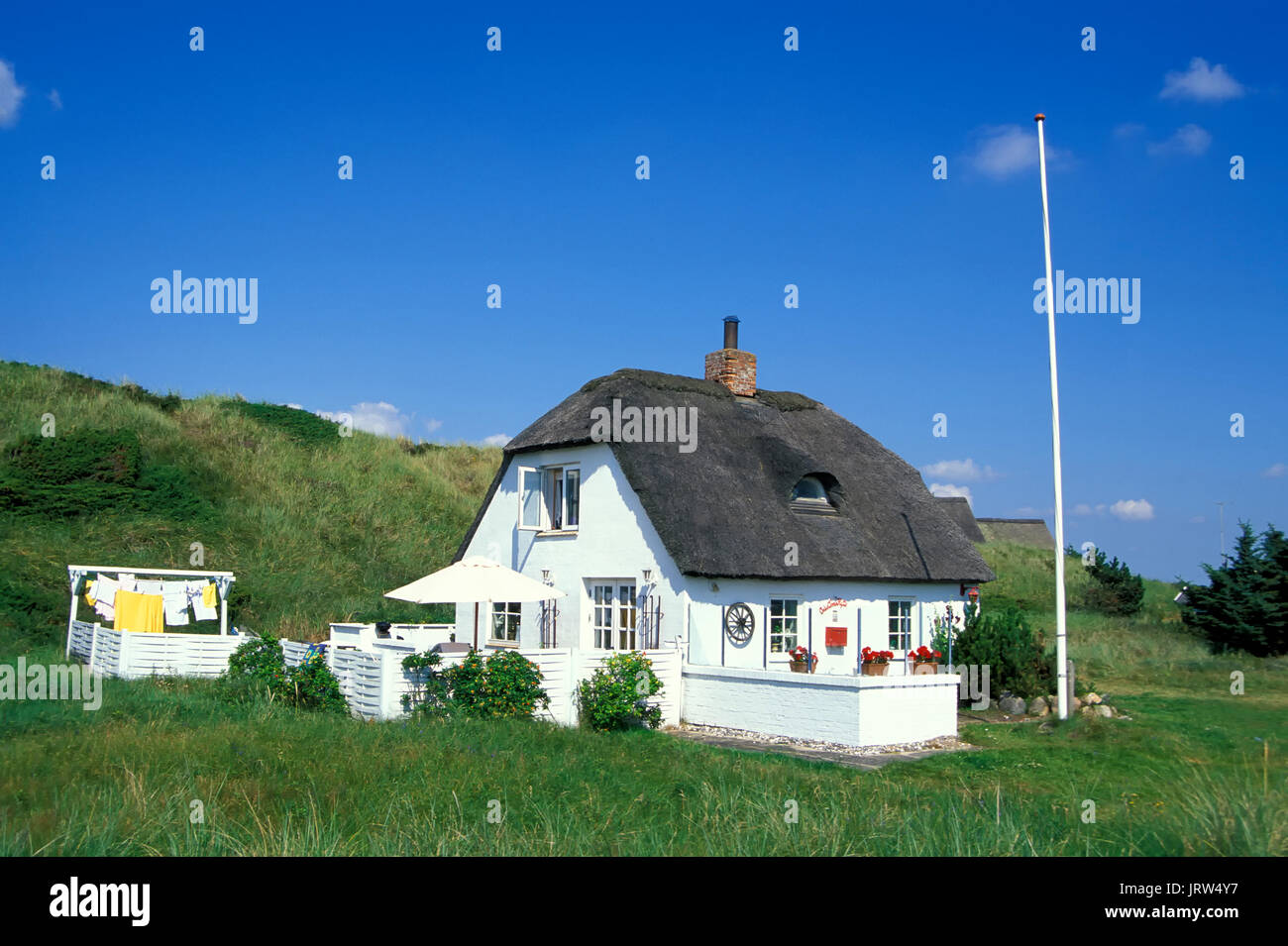 Holiday home near Blokhus, Northern Jutland, Denmark, Europe Stock Photo