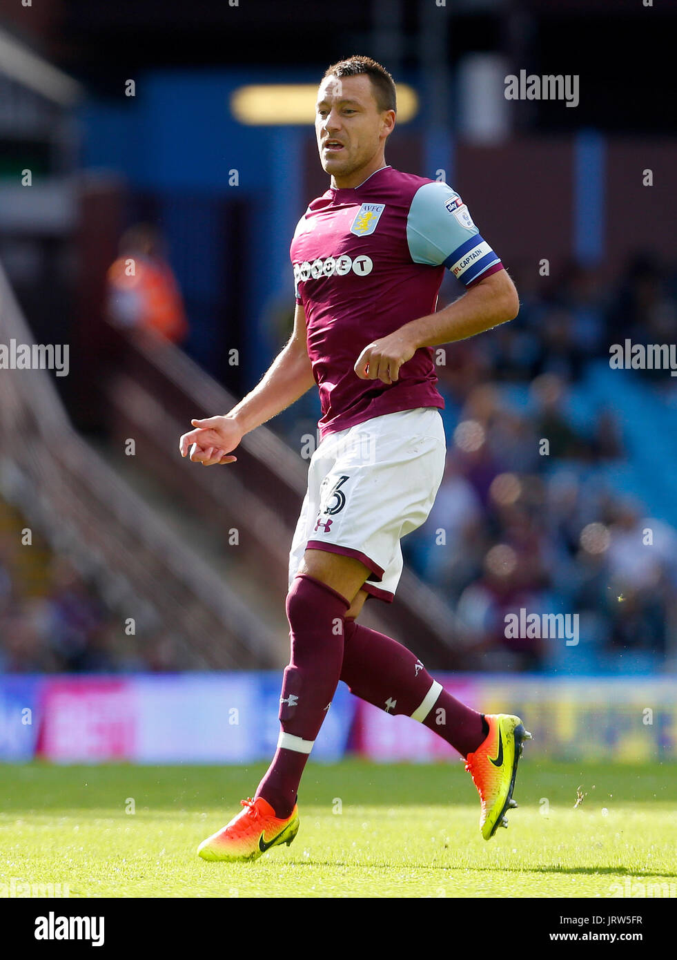 Aston Villa's John Terry during the Sky Bet Championship match at Villa Park, Birmingham. PRESS ASSOCIATION Photo. Picture date: Saturday August 5, 2017. See PA story SOCCER Villa. Photo credit should read: Paul Thomas/PA Wire. RESTRICTIONS: EDITORIAL USE ONLY No use with unauthorised audio, video, data, fixture lists, club/league logos or 'live' services. Online in-match use limited to 75 images, no video emulation. No use in betting, games or single club/league/player publications. Stock Photo